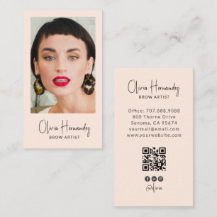 Moderner Brow-Artist-Foto-QR-Code Visitenkarte
