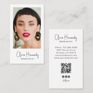 Moderner Brow-Artist-Foto-QR-Code Visitenkarte