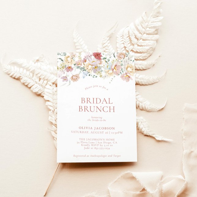 Moderner Brunch der Blumenbridal | Boho Brautparty Einladung (Von Creator hochgeladen)
