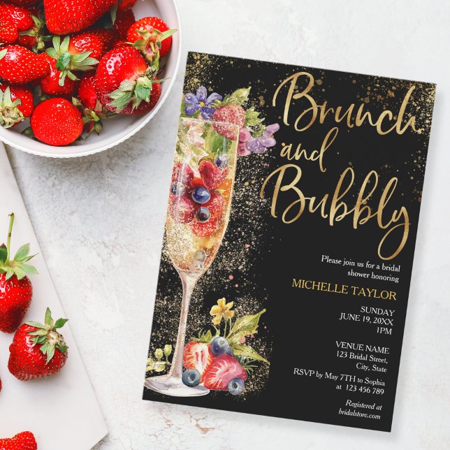 Moderner Brunch und Bubble Summer Champagne Cockta Einladung (Von Creator hochgeladen)