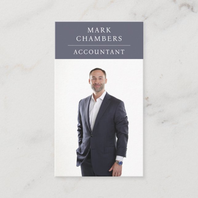 Moderner Buchhalter für Berufliches Business Foto Visitenkarte (Vorderseite)