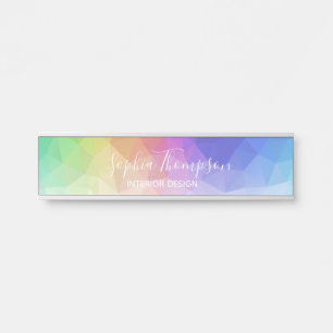 Moderner bunter Regenbogen polygonal - Türschild