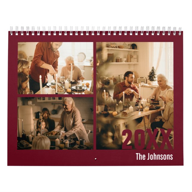 Moderner Burgund-Foto-Kalender Kalender (Titelbild)