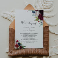 Moderner Burgunder Navy Blush Elopement Empfang