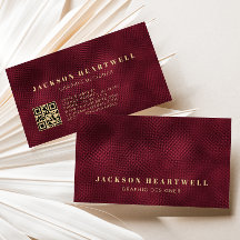 Moderner Burgundy Foil Texture QR Code