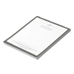 Moderner Büroanwalt, dunkelgrau, Monogramm Notizblock