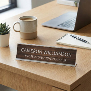 Moderner Bürohumor Professioneller Überdenker Name Schreibtischnamensplakette