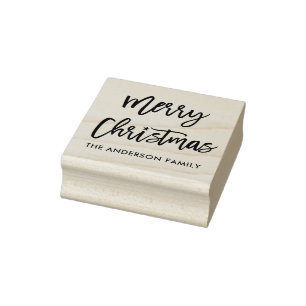 Moderner Bürsten-Skript-frohe Weihnacht-Stern Gummistempel