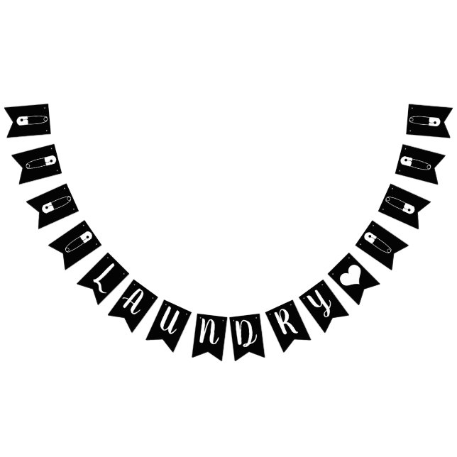 Moderner Button mit schwarzem und weißem Sicherhei Wimpelkette (Alle)