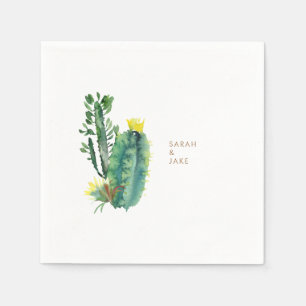 Moderner Cactus Wedding Cocktail Serviette
