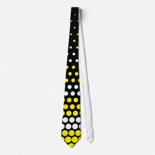 Moderner Cadmium Gelb und Weiß Polka Dot Krawatte