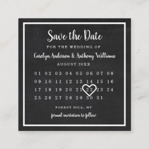 Moderner Chalkboard-Foto-Kalender Save the Date Begleitkarte