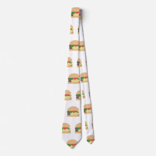 Moderner Cheeseburger-Liebhaber Foodie Junk Food Krawatte