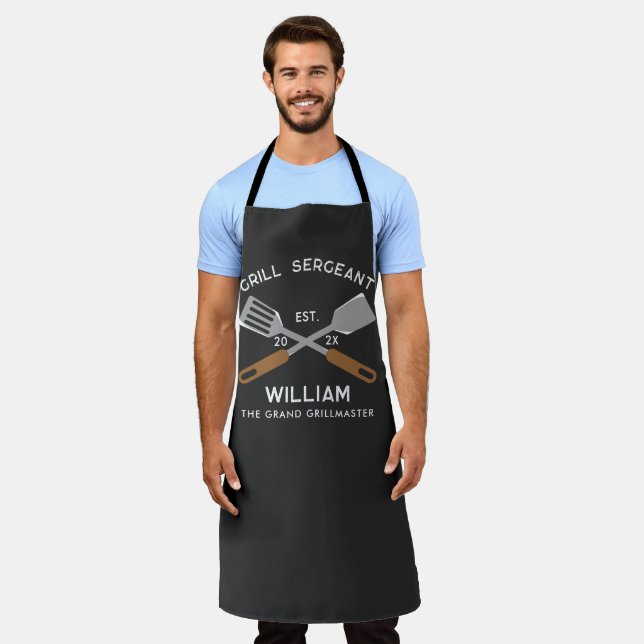 Moderner Chef-Vater-Grill-Experte Personalisiert Schürze (Getragen)
