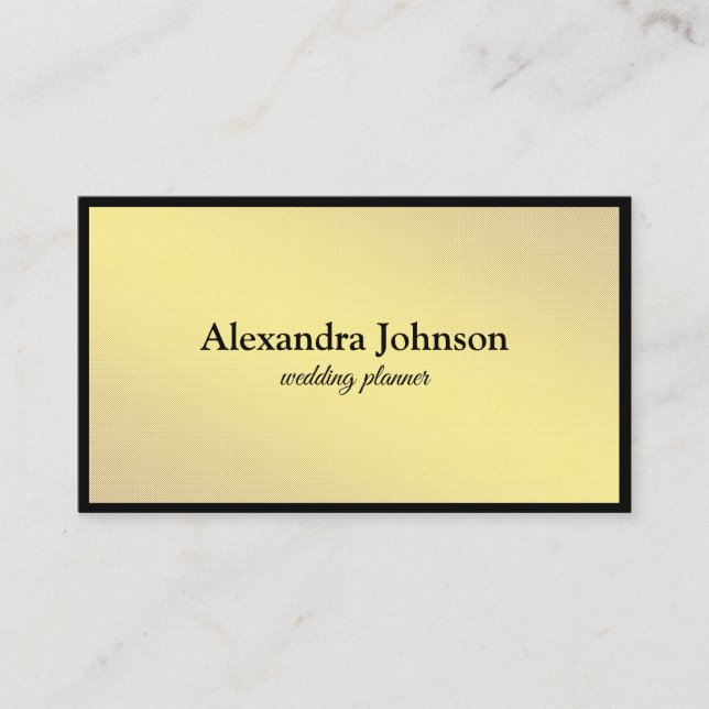 Moderner Chic Black and Gold Foil Luxus Visitenkarte (Vorderseite)