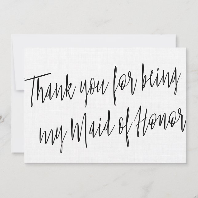 Moderner Chic "Danke, dass du meine Trauzeugin war Dankeskarte (Vorderseite)