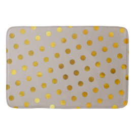 Moderner Chic Elegant Einfache Taupe & Gold Polka  Badematte