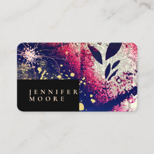 Moderner Chic Elegante Rose Gold Burgund Abstrakt Visitenkarte