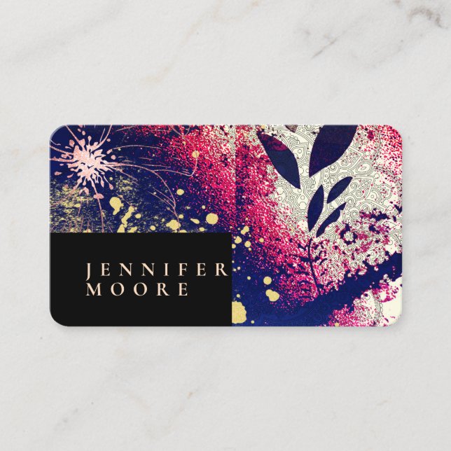 Moderner Chic Elegante Rose Gold Burgund Abstrakt Visitenkarte (Vorderseite)