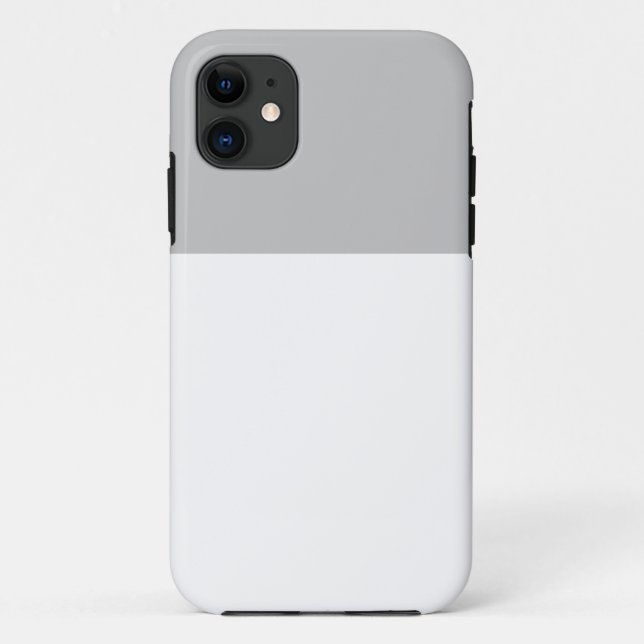 Moderner Chic Eleganter hellgrau-weißer Farbblock Case-Mate iPhone Hülle (Rückseite)