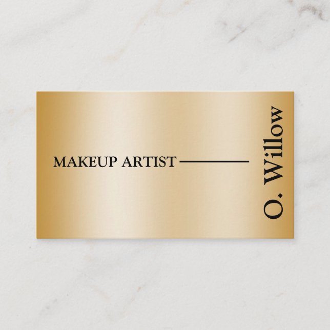 Moderner Chic Feminine QR Code Gold Makeup Artist Visitenkarte (Vorderseite)