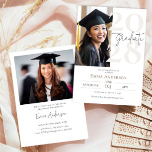 Moderner Chic Fotos Abschluss Einladung