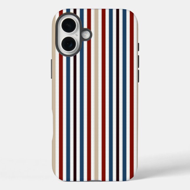 Moderner Chic gestreift Case-Mate iPhone Hülle (Rückseite)