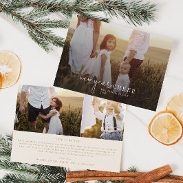 Moderner Chic | Gold Foto Overlay Neujahrsnachrich Feiertagskarte