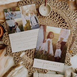 Moderner Chic | Gold New Year Foto Year of Review Feiertagskarte