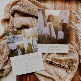 Moderner Chic | Goldweihnachtliches Foto Jahr der  Feiertagskarte