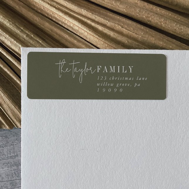 Moderner Chic | Green Family Return Address Label (Von Creator hochgeladen)
