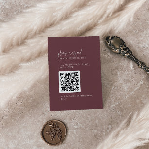 Moderner Chic Herbst Burgund QR Code UAWG Begleitkarte