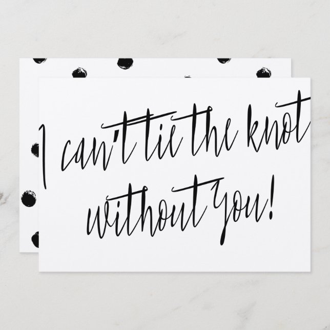 Moderner Chic "Ich kann den Knoten nicht ohne dich Einladung (Vorne/Hinten)
