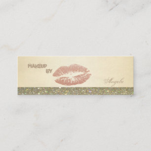 Moderner Chic Luxus Glittery Lips Mini Visitenkarte