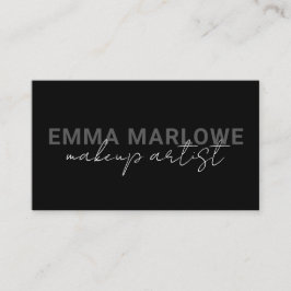 Moderner Chic Makeup Artist Black Visitenkarte