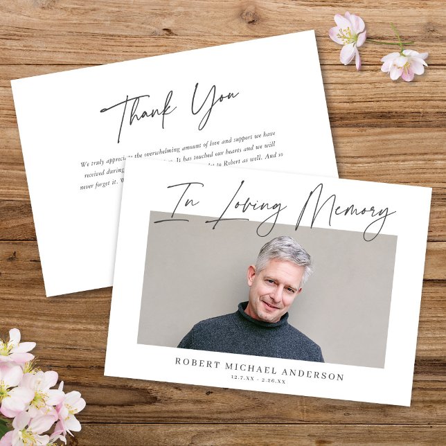 Moderner Chic Minimalistisch in Love Memory Foto C Einladung (Von Creator hochgeladen)