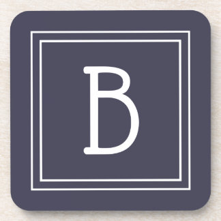 Moderner Chic Mit Monogramm Dark Blue & White Init Getränkeuntersetzer