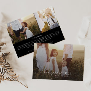 Moderner Chic   News zum neuen Jahr für Schwarzes  Feiertagskarte