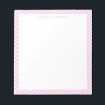Moderner Chic Pastel Blush Pink Gingham Karierter  Notizblock<br><div class="desc">Modernes Pastell Roush Pink Gingham Karierter Karo Editor</div>
