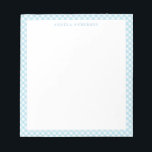 Moderner Chic Pastel Light Blue Gingham Karierter Notizblock<br><div class="desc">Modernes Pastel Light Blue Gingham Karierter Karo Notepad</div>