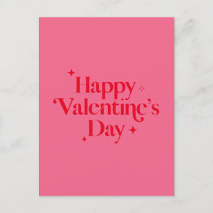 Moderner Chic Pink Red Sparkle Happy Valentines Da Feiertagspostkarte