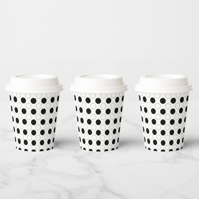 Moderner Chic Polka Dot Moderner Minimalistisch Pappbecher (Multi)