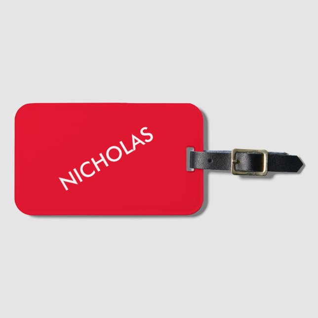 Moderner Chic Sie nennen es Personalisiert Vivid R Gepäckanhänger (Vorderseite (Horizontal))