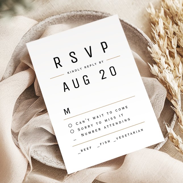 Moderner Chic Simple Typografy Wedding RSVP Karte (Modern Chic Simple Typography Wedding RSVP)