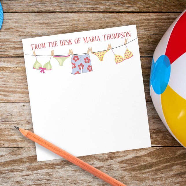 Moderner Chic Stilvolle Swimsuiten Sommerspass Notizblock (Von Creator hochgeladen)