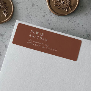 Moderner Chic Terracotta Rost Rücksendeadressen-Au