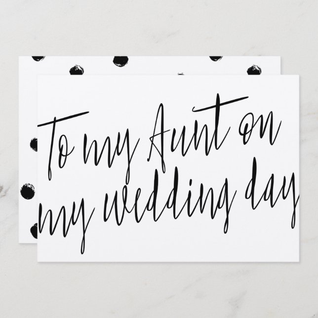 Moderner Chic "To my tunt my wedday" Einladung (Vorne/Hinten)