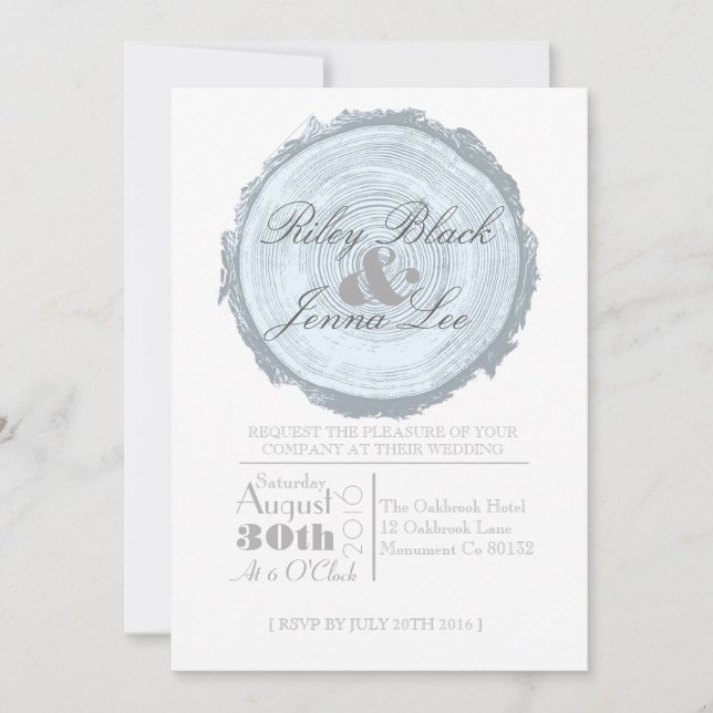 Moderner Chic Tree Stump | Einladung zur Hochzeit (Vorderseite)