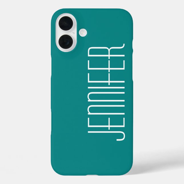 Moderner Chic Turquoise Personalisiert Jumbo Name Case-Mate iPhone Hülle (Rückseite)