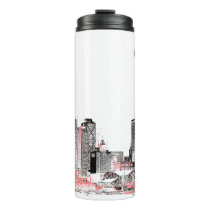 Moderner Chicago Skyline Thermal Tumbler Thermosbecher
